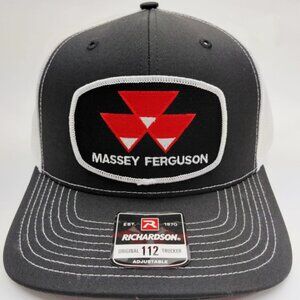 Black And White Massey Ferguson Patch Richardson 112 Hat Cap